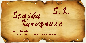 Stajka Kuruzović vizit kartica